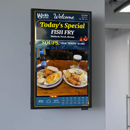 Digital welcome sign display example